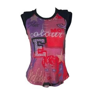 Rockstar girlfriend top blokette graphic